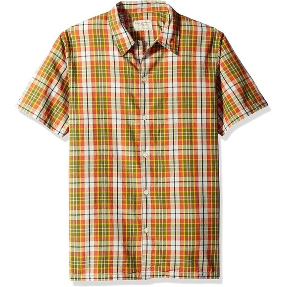 Men's NUDIE Brandon Madras Check Cotton Short Sleeve Button Down Shirt, Size XL - Picture 10 of 15